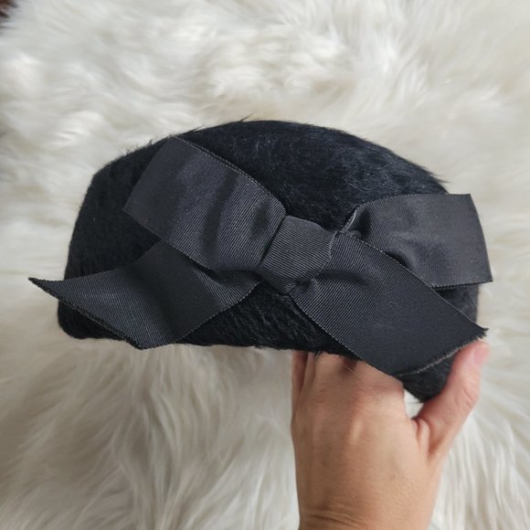 Vintage Black Womens Formal Hat Retro Classic Style Dressy Event Hat Ladies OS - Picture 5 of 8